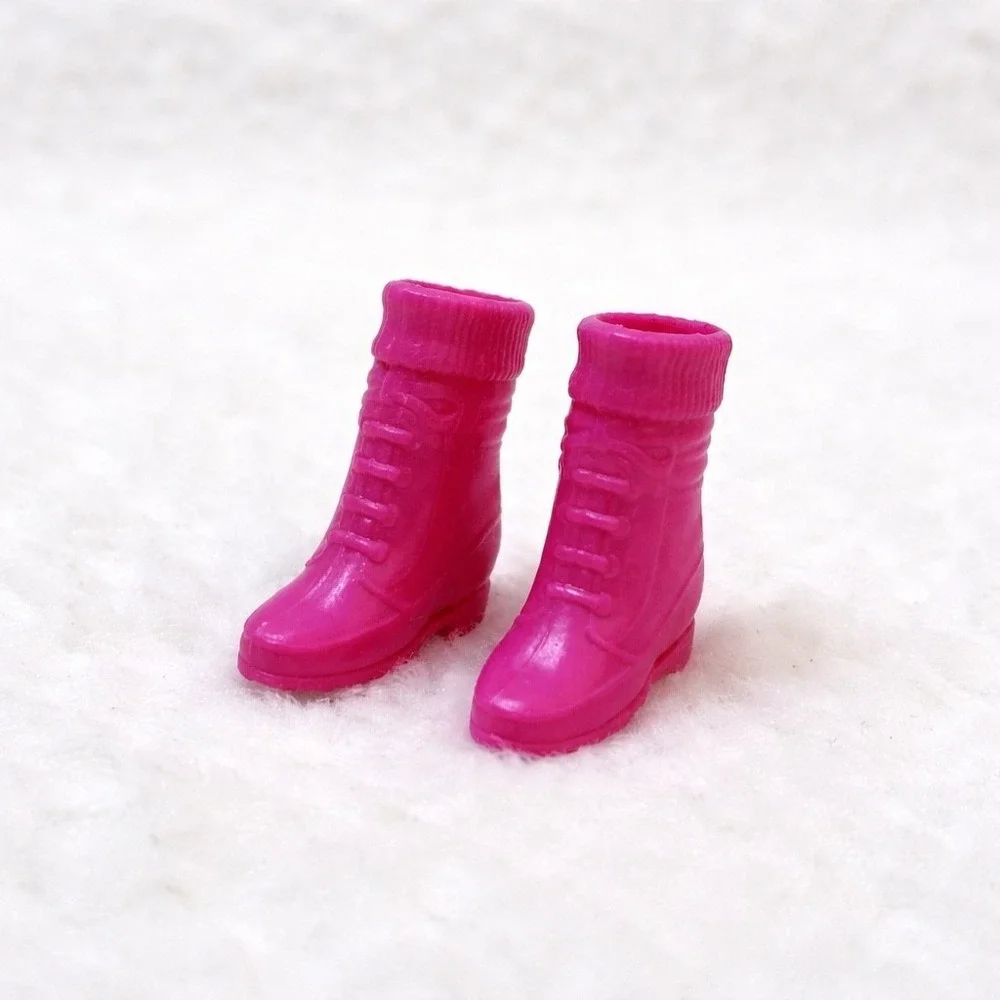 Barbie Doll Pink‎ Combat Boots Accessory Lace Up Style Toy Replacement Pair